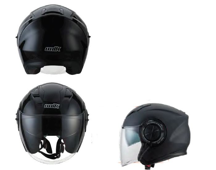 CASCO MOTO UNIK JET CJ17 GAFAS NEGRO MATE TALLA M